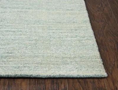 Grand Haven Aqua Solid Wool/Tencel 5' x 8' Rectangle Rug