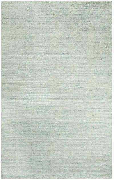 Grand Haven Aqua Solid Wool/Tencel 5' x 8' Rectangle Rug