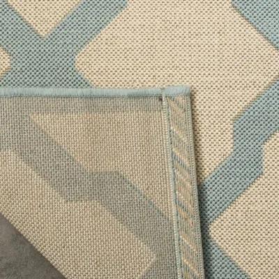 LINDEN 122 Collection LND122L-5 Cream / Aqua 5'-3" X 7'-6"