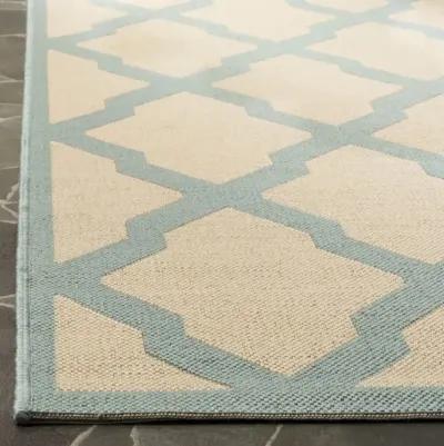 LINDEN 122 Collection LND122L-5 Cream / Aqua 5'-3" X 7'-6"