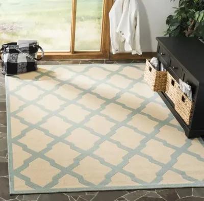 LINDEN 122 Collection LND122L-5 Cream / Aqua 5'-3" X 7'-6"