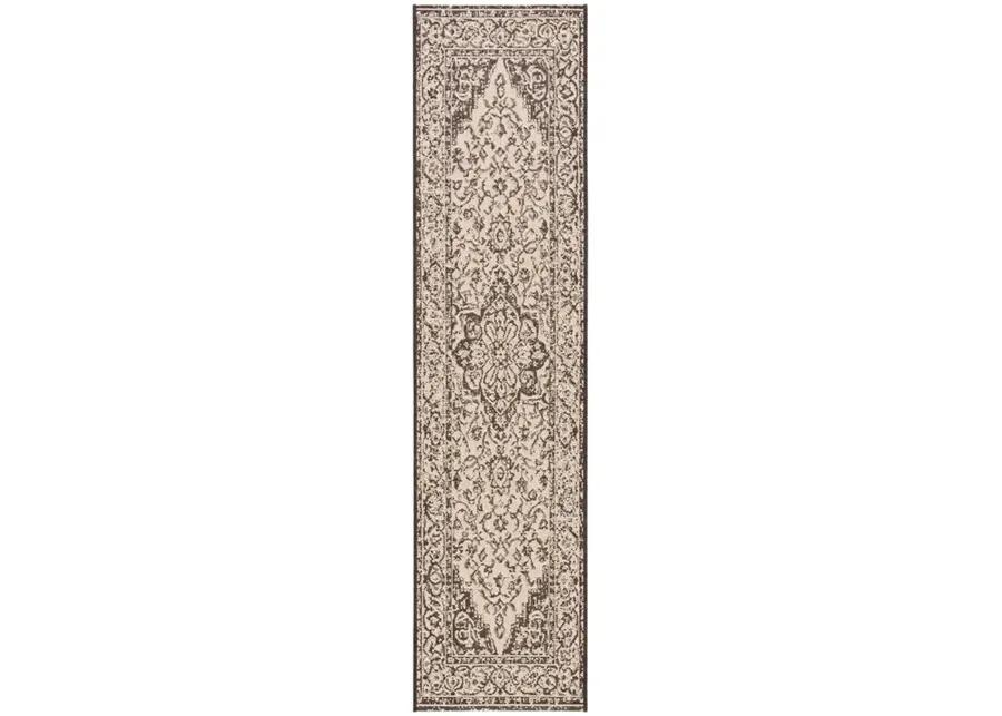 Safavieh BEACH HOUSE Collection BHS137U-28 Creme / Brown 2'-2" X 8'