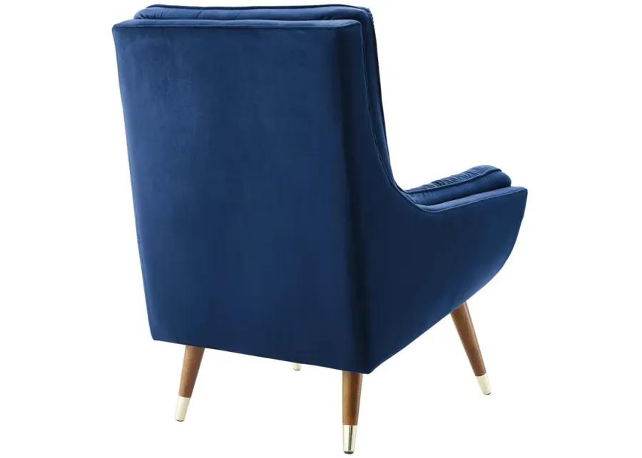 Suggest Button Tufted Performance Velvet Lounge Chair