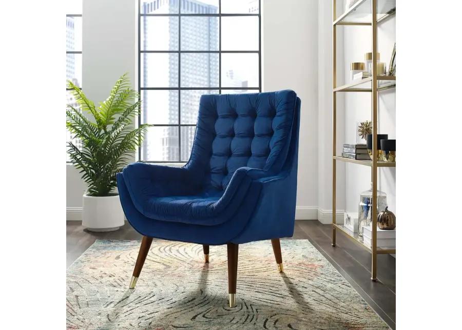 Suggest Button Tufted Performance Velvet Lounge Chair