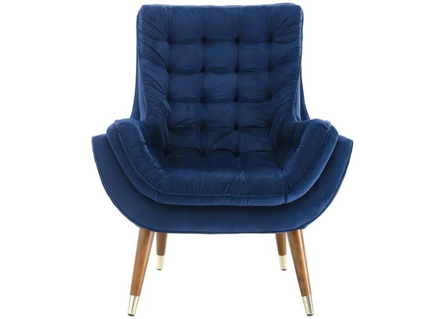 Suggest Button Tufted Performance Velvet Lounge Chair