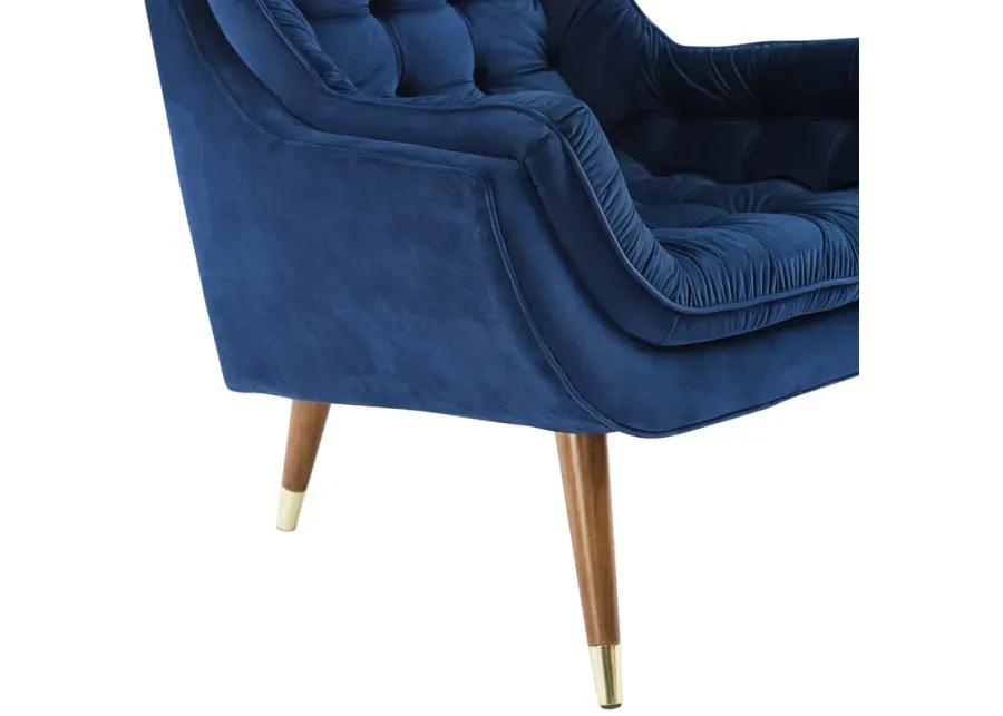 Suggest Button Tufted Performance Velvet Lounge Chair