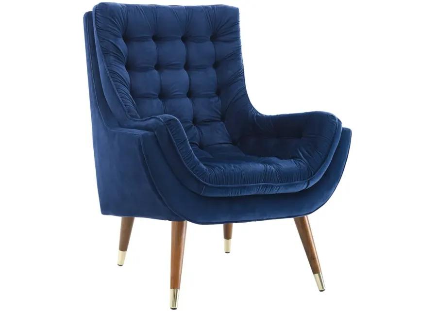 Suggest Button Tufted Performance Velvet Lounge Chair