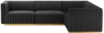 Conjure Channel Tufted Performance Velvet 4-Piece Sectional