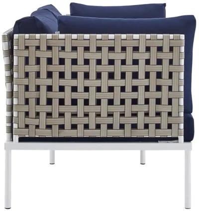 Harmony Sunbrella® Basket Weave Outdoor Patio Aluminum Loveseat