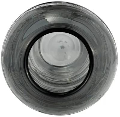 Glass, 13"h Veined Vase, Smoke