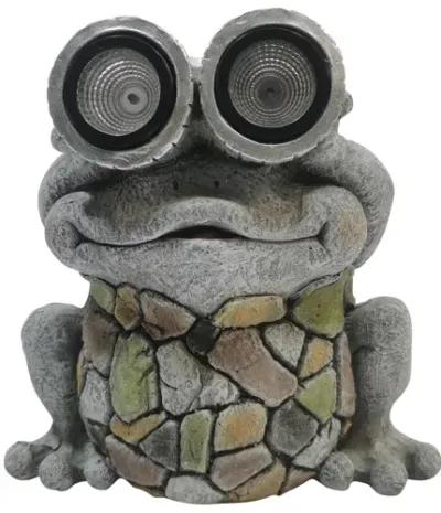 12" Frog With Solar Goggles, Multi