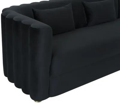 Callie Black Velvet Sectional - Right Arm