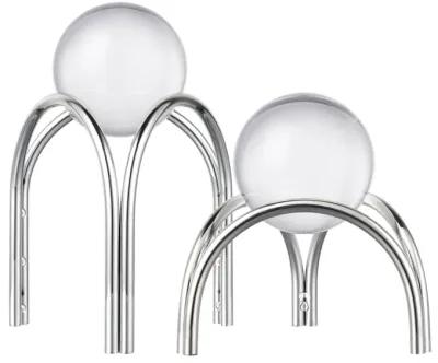 Sibyl Orb Stand  -  Set of 2 Silver - Set of 2