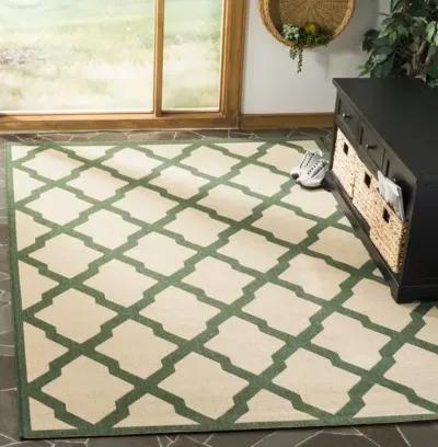 LINDEN 122 Collection LND122W-5 Cream / Green 5'-3" X 7'-6"