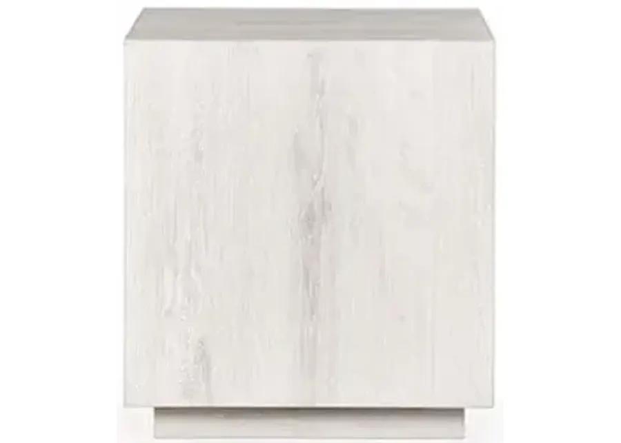 Layne 20" Square End Table in White Wash