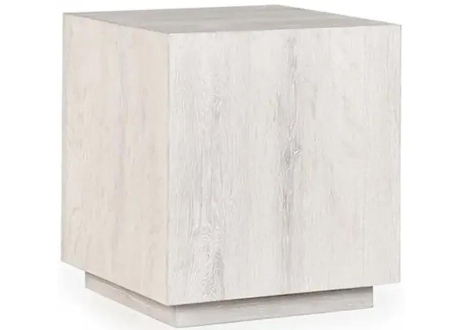 Layne 20" Square End Table in White Wash