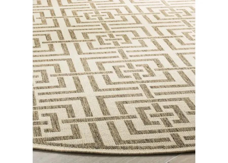 LINDEN 128 Collection LND128C-6R Cream / Beige 6'-7" X 6'-7" Round