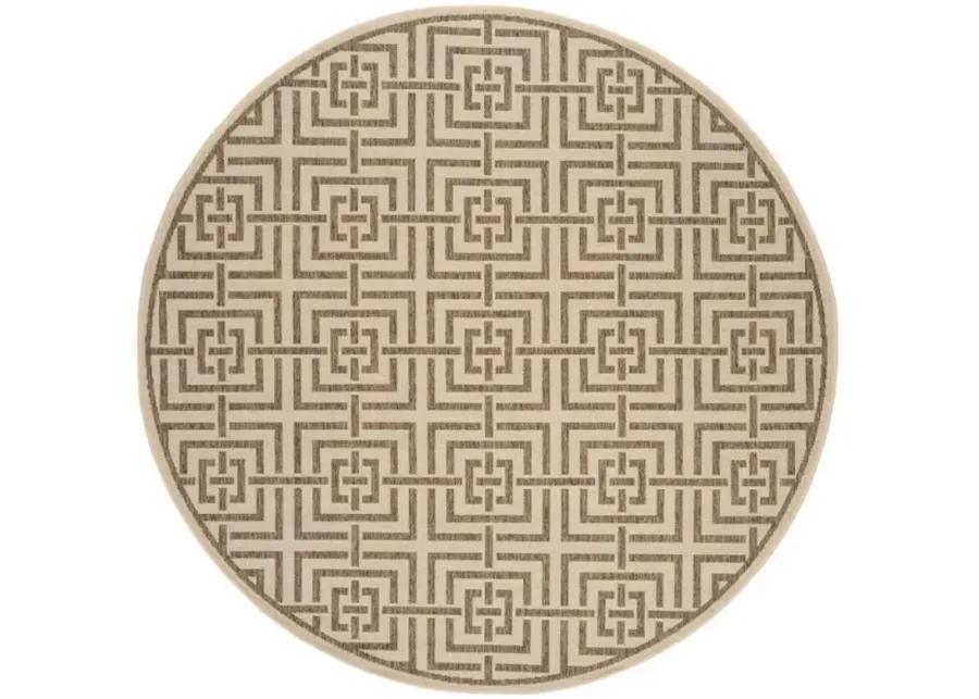 LINDEN 128 Collection LND128C-6R Cream / Beige 6'-7" X 6'-7" Round