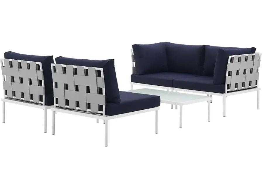 Harmony 5 Piece Outdoor Patio Aluminum Sectional Sofa Set