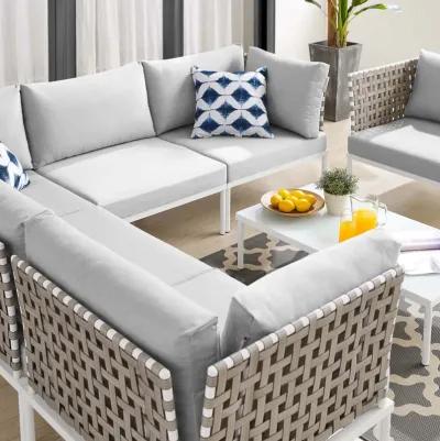 Harmony 7-Piece  Sunbrella® Basket Weave Outdoor Patio Aluminum Sectional Sofa Set