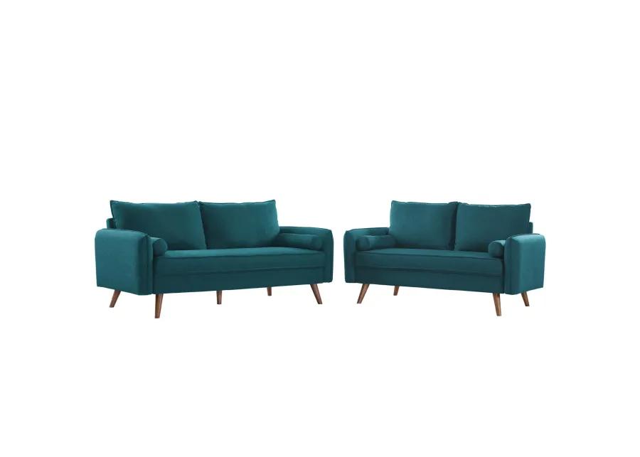 Revive Upholstered Fabric Sofa and Loveseat Set