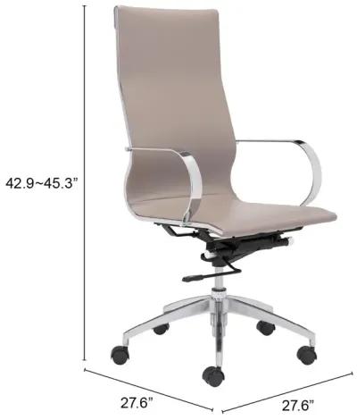 Glider High Back Office Chair Taupe