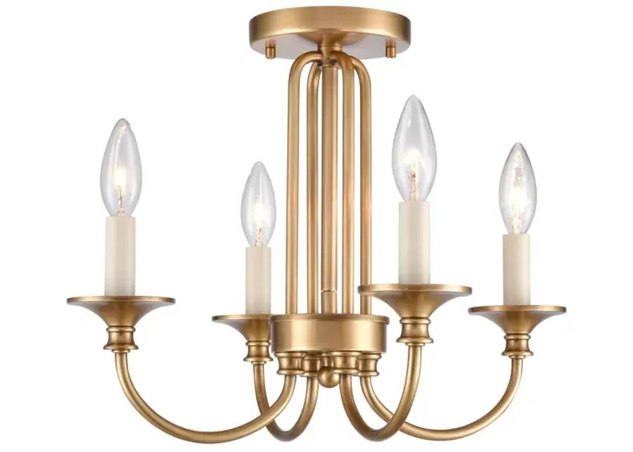 Cecil 16'' Wide 4-Light Semi Flush Mount - Natural Brass