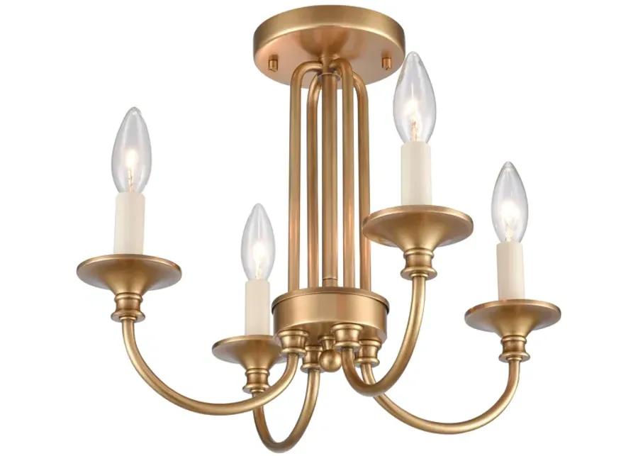 Cecil 16'' Wide 4-Light Semi Flush Mount - Natural Brass