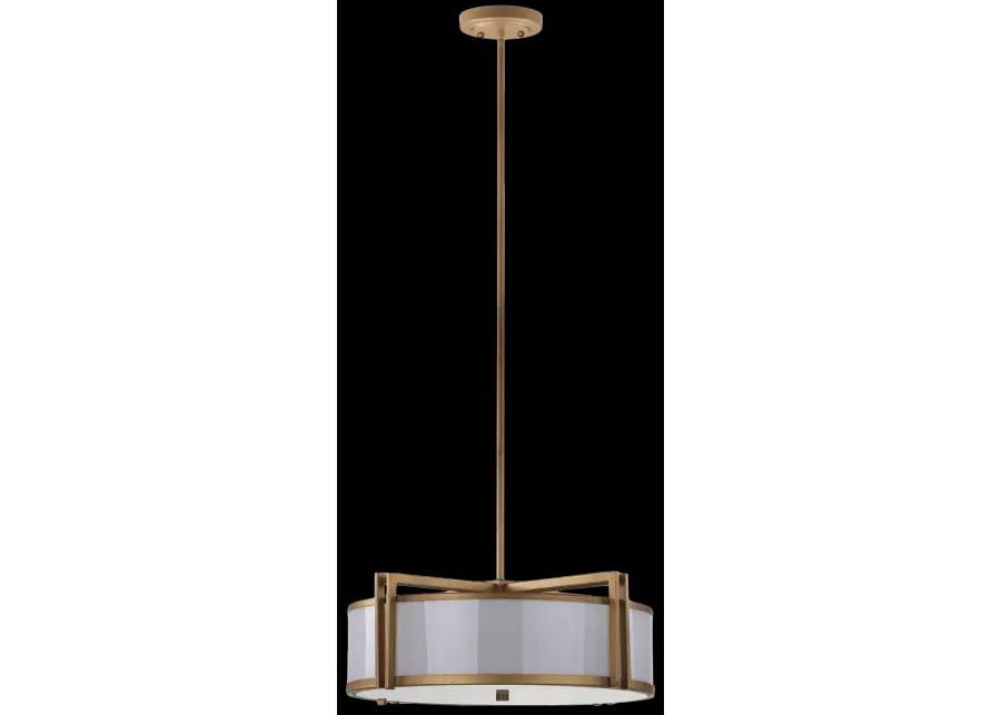 Dark Grey 5 Light Antique Gold 21 Inch Dia Drum Adjustable Pendant Light