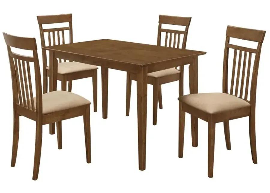 Robles 5-piece Dining Set Chestnut and Tan