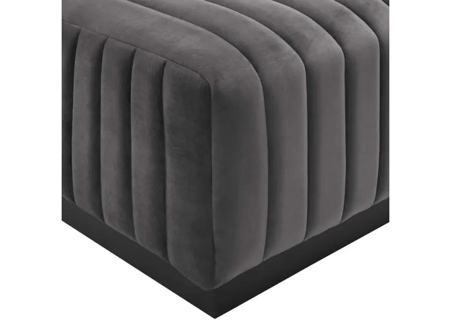 Conjure Channel Tufted Performance Velvet Ottoman