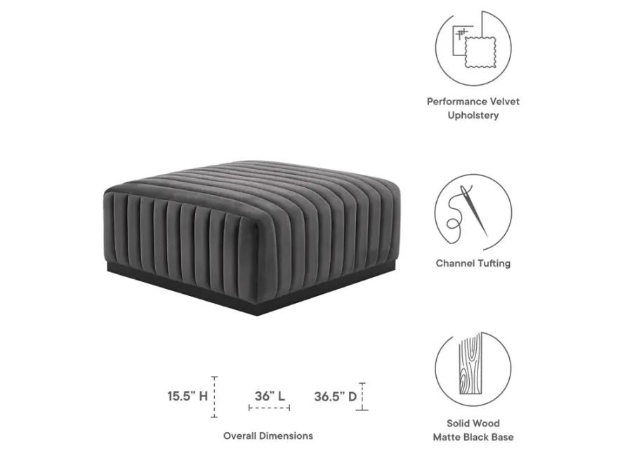 Conjure Channel Tufted Performance Velvet Ottoman