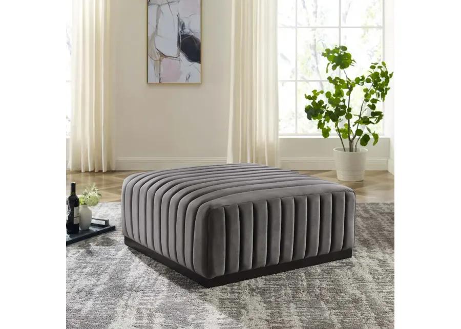 Conjure Channel Tufted Performance Velvet Ottoman