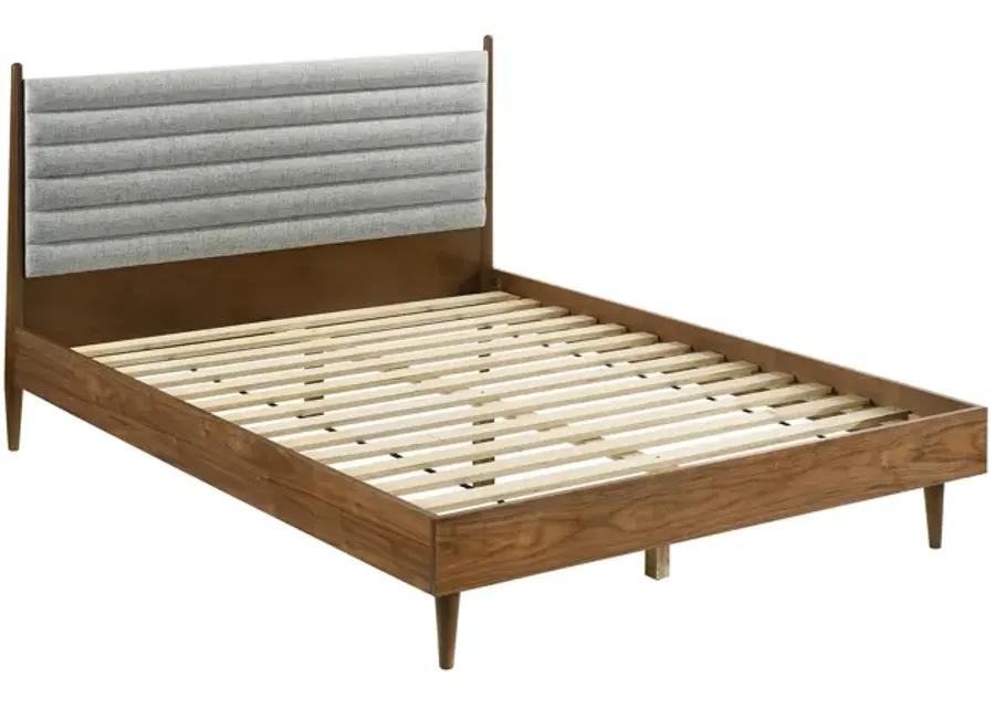 Artemio Queen Platform Wood Bed Frame in Walnut Finish