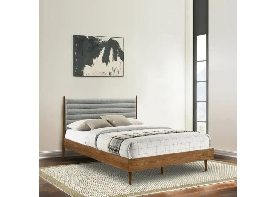 Artemio Queen Platform Wood Bed Frame in Walnut Finish