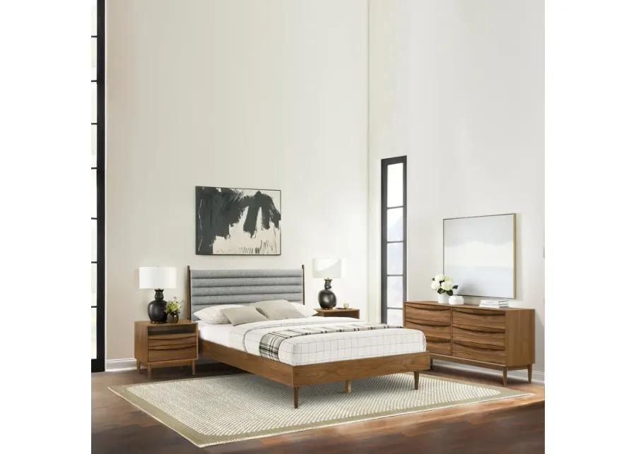 Artemio Queen Platform Wood Bed Frame in Walnut Finish