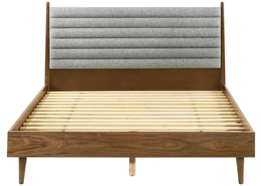 Artemio Queen Platform Wood Bed Frame in Walnut Finish