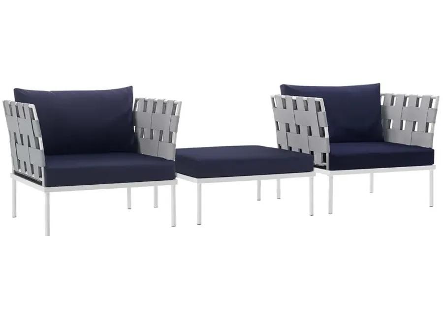 Harmony 3 Piece Outdoor Patio Aluminum Sectional Sofa Set