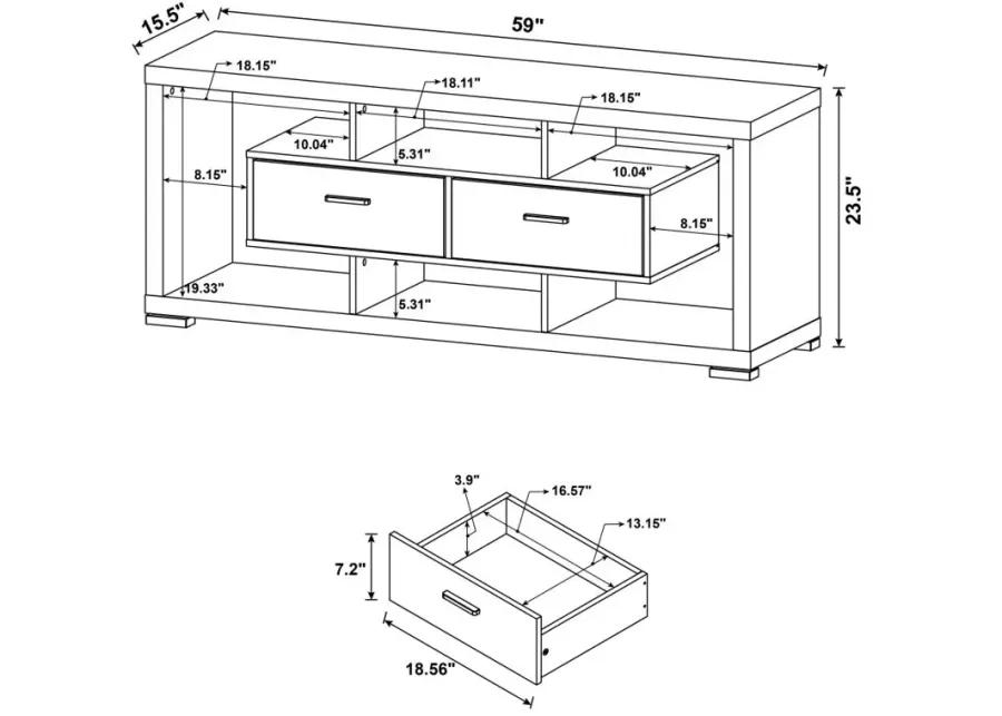 Darien 2-drawer Rectangular TV Console White