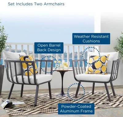 Riverside Outdoor Aluminum Armchair Set of 2