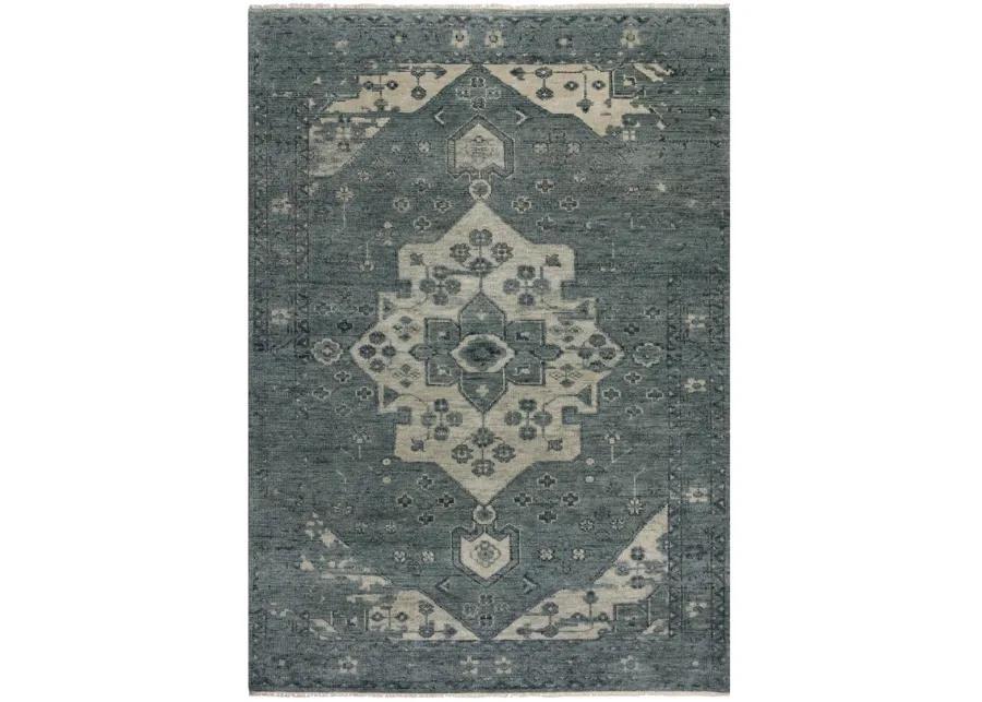 Belmont Blue  Hand Spun Wool 10' x 14' Rectangle Rug