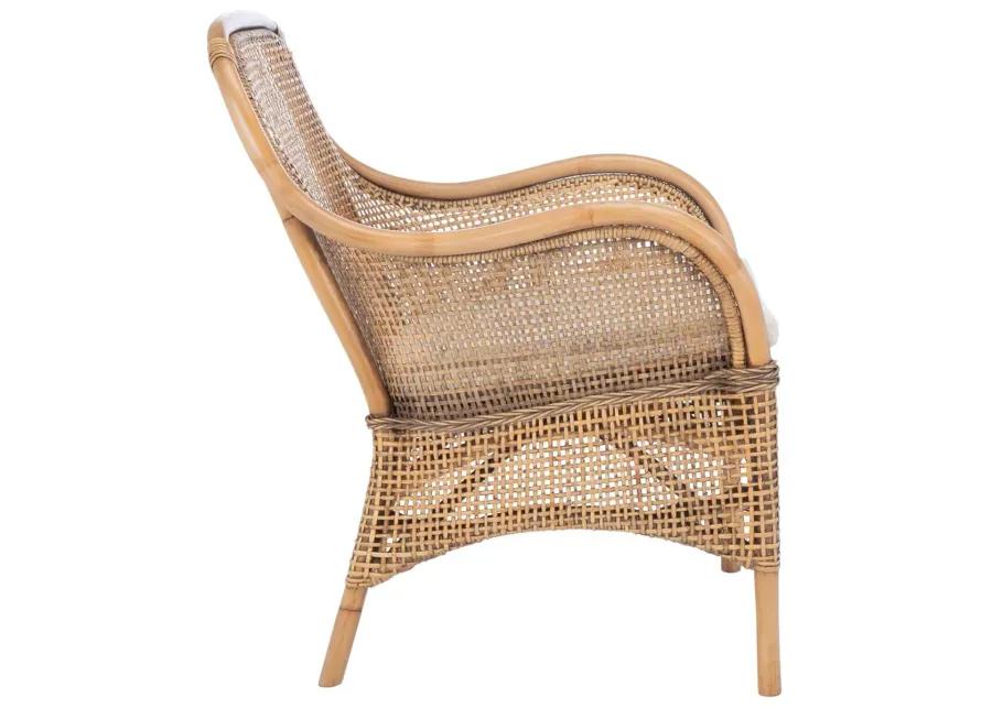 CHARLIE RATTAN ACCENT CHAIR W/ CUSHION