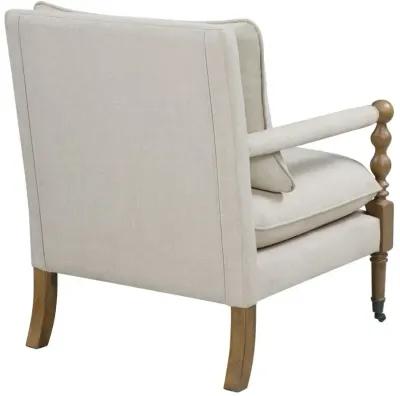 Dempsy Upholstered Accent Chair with Casters Beige