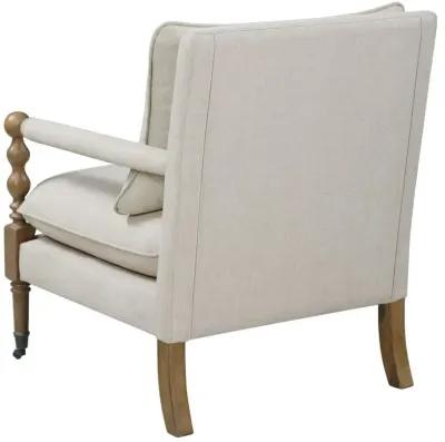 Dempsy Upholstered Accent Chair with Casters Beige