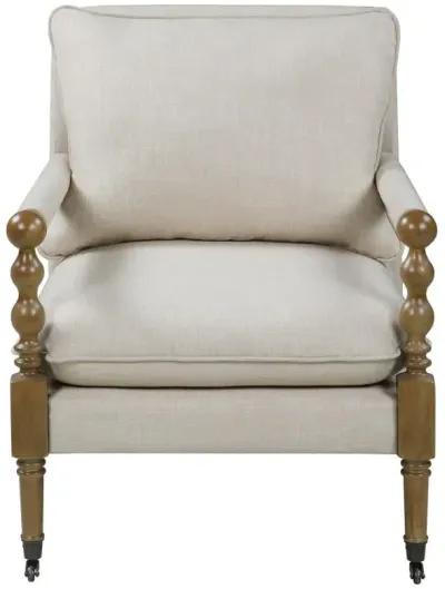 Dempsy Upholstered Accent Chair with Casters Beige