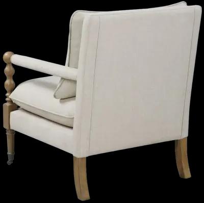 Dempsy Upholstered Accent Chair with Casters Beige