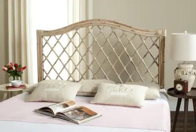 Gabrielle White Washed Wicker Headboard