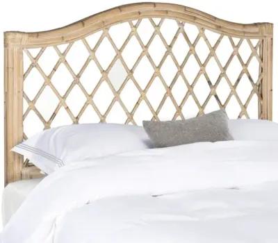 Gabrielle White Washed Wicker Headboard