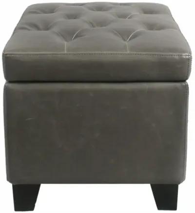 julian rectangular bonded leather storage ottoman, vintage gray