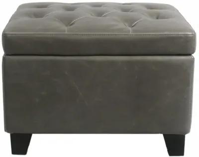 julian rectangular bonded leather storage ottoman, vintage gray